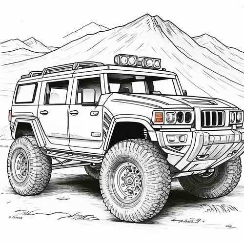 Внедорожник Hummer H2 SUT в горах